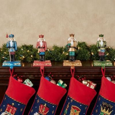 Touch of Class Nutcracker Stocking Holders Multi Jewel Set of Four, Set of Four, Multi Jewel