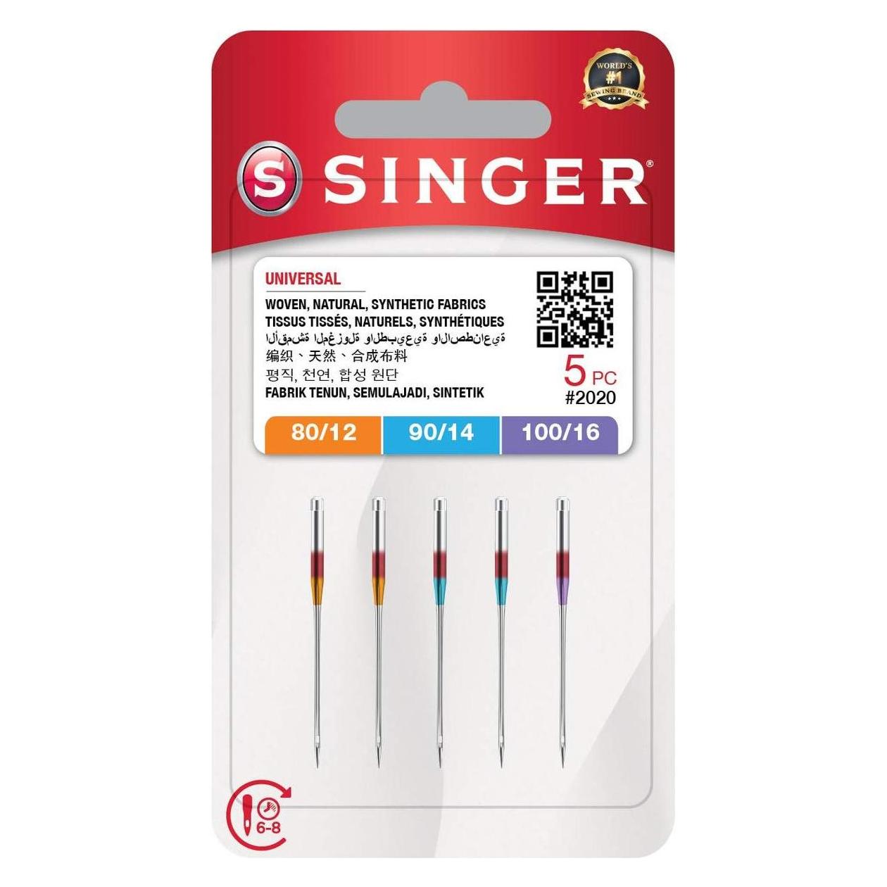 Singer Nadel N2020 -12/80-14/90-16/100 Blister 5St. (7393033109677)