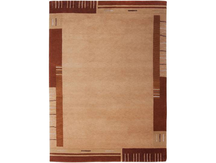 Theko Handknüpfteppich Kailash 70x140 cm, Terracotta, Abstrakt, Rechteckig, 70x140 cm, für Fußbodenheizung geeignet, Teppiche und Böden, Teppiche