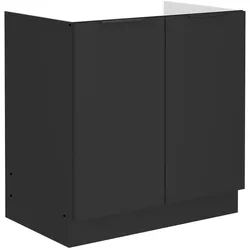 Küchen Spülenunterschrank 80 cm SIENA Schwarz Küche Küchenzeile Küchenblock