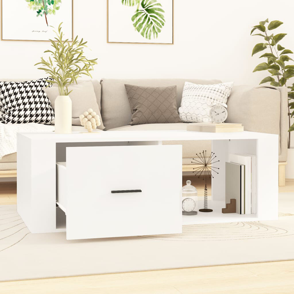 Alpen Home Rolph Floor Shelf Coffee Table with Storage White