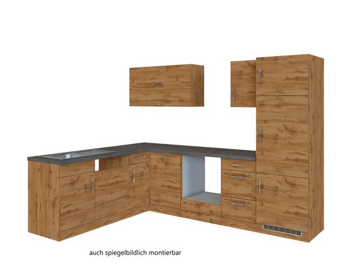 Held Möbel Eck-Küchenzeile SORRENTO, Eiche Wotan, Holznachbildung
