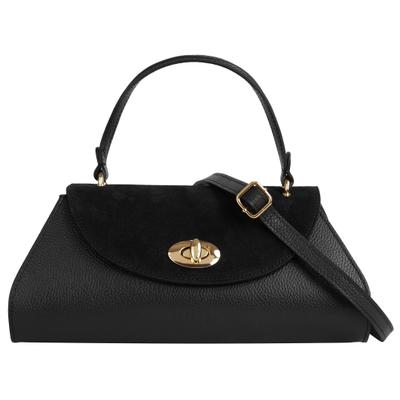 Henkeltasche FORTY "FORTY Damen LIRAMARA echt Leder, Made in Italy", Damen, Gr. B/H/T: 32cm x 15cm x 14cm onesize, schwarz, Leder, Taschen, echt Leder, Made in Italy