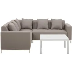 LOUNGE SET 5-Sitzer cremeweiß linksseitig modular Belize
