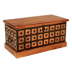 Truhe Jali 90x45x45 aus indischem Sheesham-Massivholz
