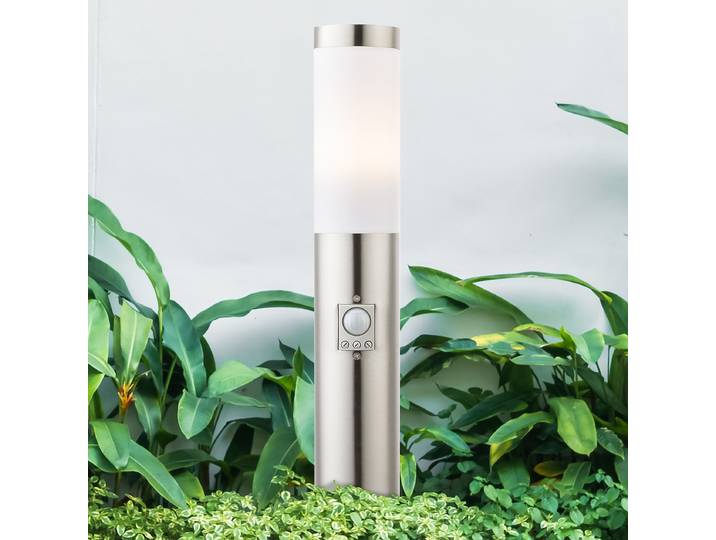 Borne lumineuse avec capteur 45cm Blanc/Argenté/Silver White