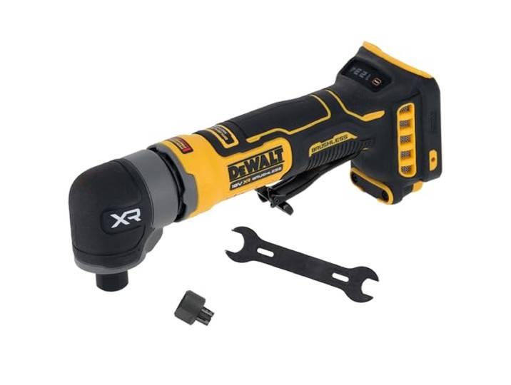 DEWALT Meuleuse droite d’angle compacte Brushless 18V XR\, seule\,DCG421N-XJ Meuleuse droite d’angle 18V XR Brushless avec 4 vitesses\, frein électronique\, embrayage\, éclairage LED et double pince.