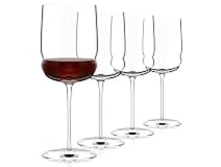 Luigi Bormioli Grandioso – Lot de 4 verres à vin Cabernet/Merlot de 650 ml – Tige renforcée en titane – Fabriqués en cristal SON-hyx – Verre à vin rouge au design sinueux – Passe au lave-vaisselle –