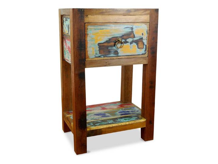 livasia Nachtschrank Nachtschrank aus Java, Teakholz, recyceltes Bootsholz 30x40x65cm