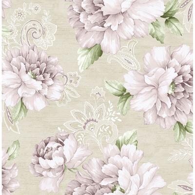 Seabrook Designs Canary Paisley Floral Unpasted Wallpaper