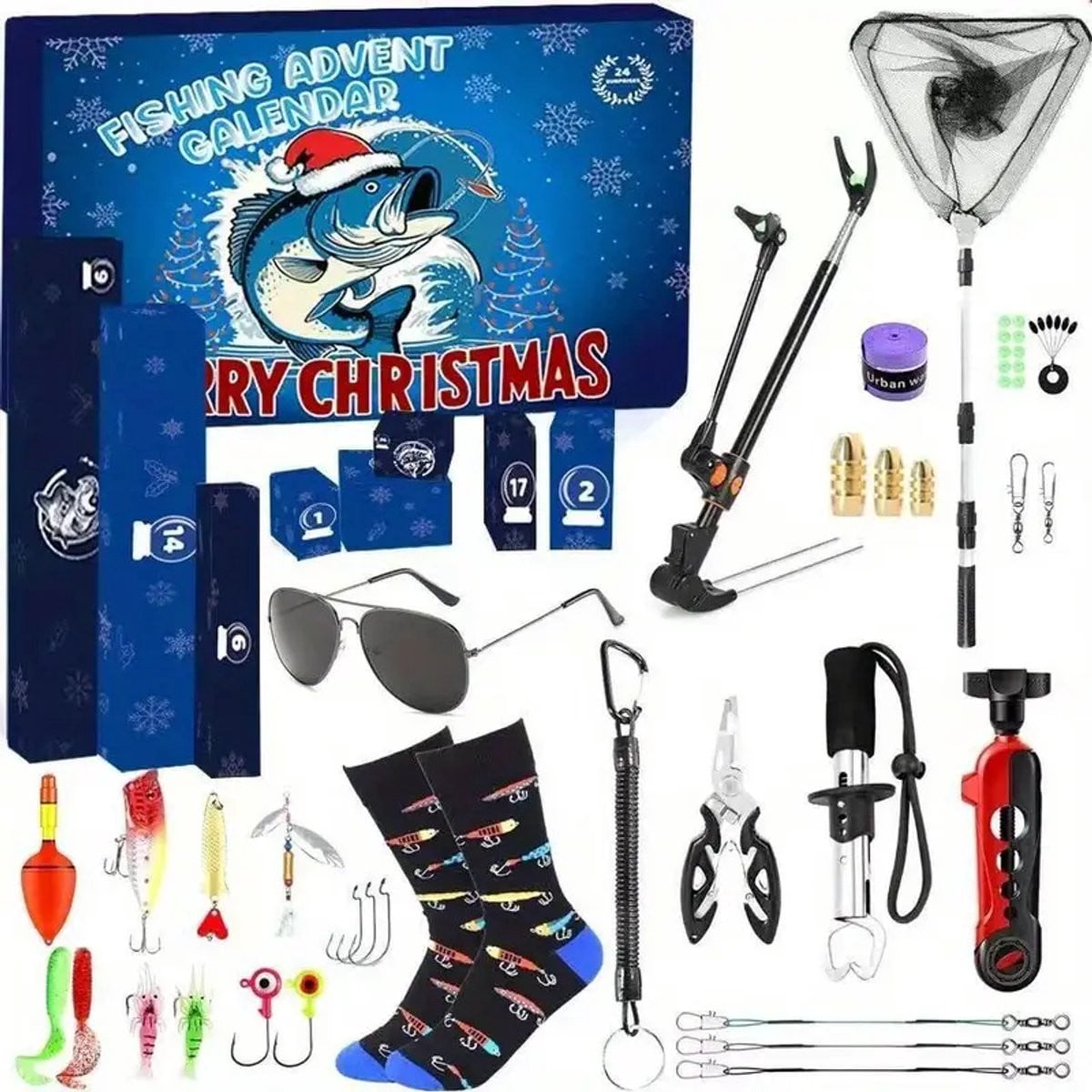 Kerstadventskalender 2025 met 24-daagse Visgerei Kit voor Vissers