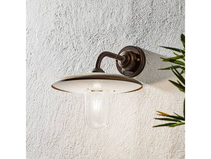 Moretti Luce Außenwandleuchte CASALE, dimmbar, kupfer, Messing, Landhaus / Rustikal