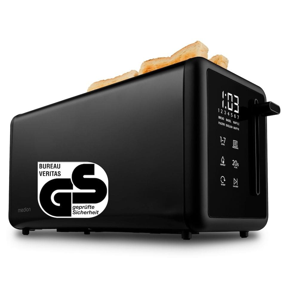 Medion MD12103 Toaster 1450 W 4 Scheibe(n) 7 Stufen (Schwarz) 2102866