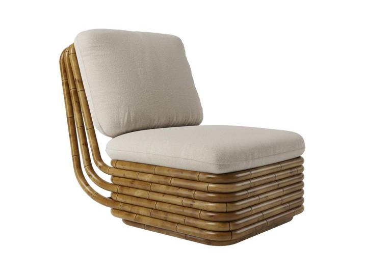 GUBI fauteuil pour l'extérieur BOHEMIAN 72 (Cat. D Libera Dedar 001 - Tissu et rotin)
