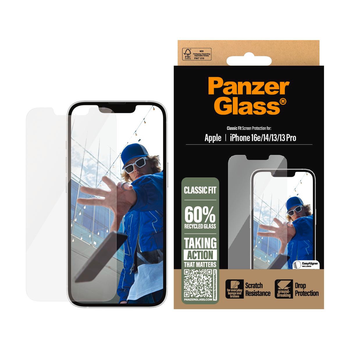 PanzerGlass Screen Protector Classic Fit iPhone 17e/16e PGRCLFIG29845