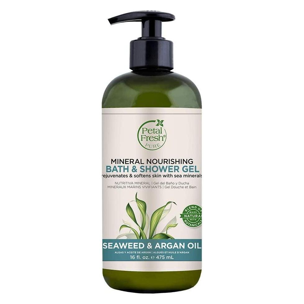 Petal Fresh Pure Mineral Nourishing Bath & Shower Gel Seaweed & Argan Oil 16 Ounce (475 ml) (PF72812)