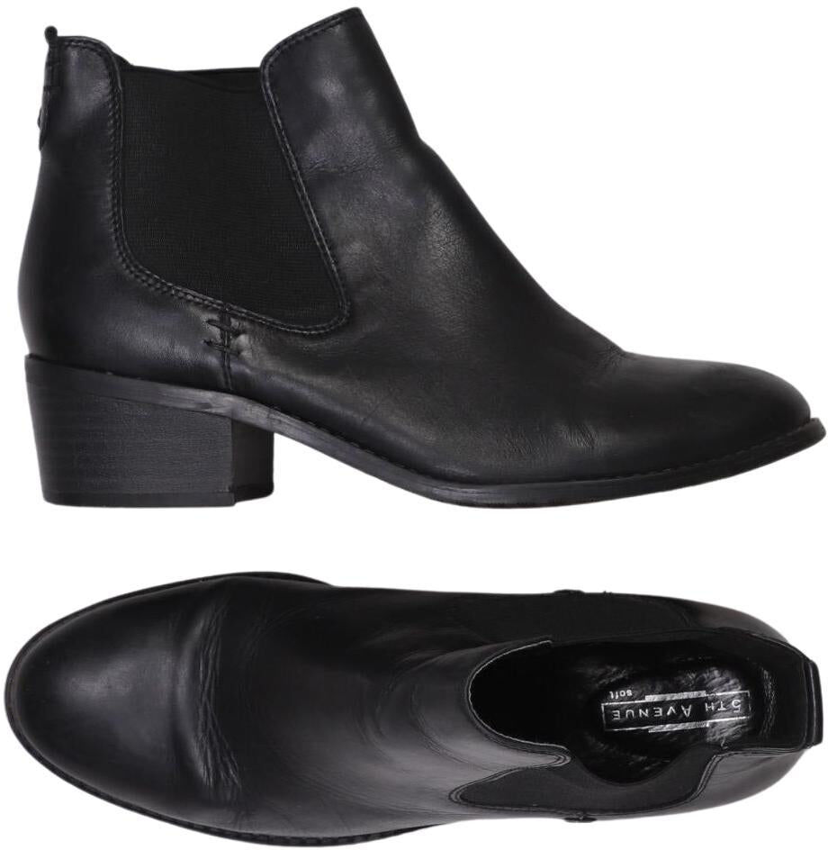 5th Avenue Damen Stiefelette, Schwarz, Gr. EU 38, Leder - Second Hand