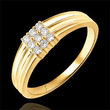 Edenly Ring DÃ¤mmerschein - Diamanten-PavÃ© - 9 Karat Gelbgold und Diamanten