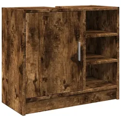 Helloshop26 - Waschtischunterschrank aus geräucherter Eiche mit matter Oberfläche Stauraum 63 x 29 x 55 cm aus Holzwerkstoff 02_0049551