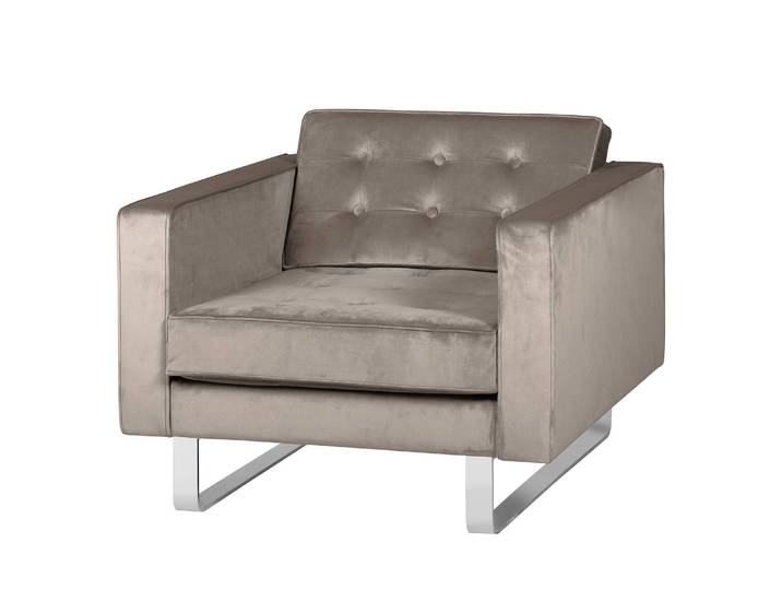 Fauteuil III Gris Tissu Tond Luge 82 x 75 x 85cm