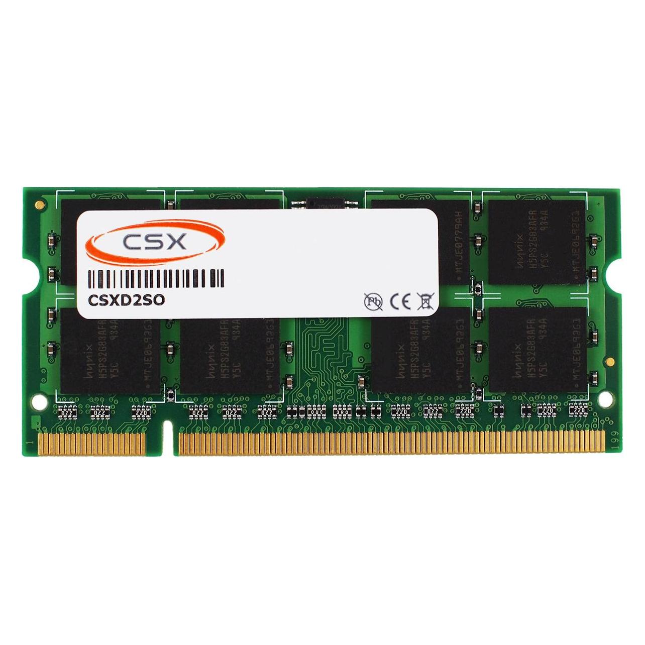 CSX Memória Notebook - 4GB DDR2 (800Mhz, 256x8) (1 x 4GB, 800 MHz, DDR2-RAM, SO-DIMM) (RAMCSXOD2SO8004GB)