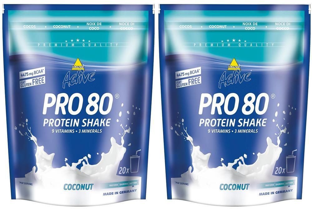 Inkospor Active Pro 80, Kokosnuss, Pulver 2x 2x500 g