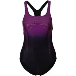 SPEEDO Damen Schwimmanzug PLMT MEDALIST AF NAVY/PINK, Größe 36 in Schwarz Schwarz