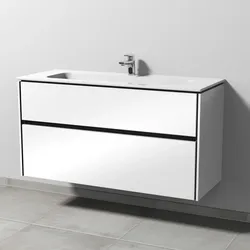 Sanipa Twiga Keramik-Set Design mit 2 Auszügen, Weiß-Glanz, SL24278 SL24278