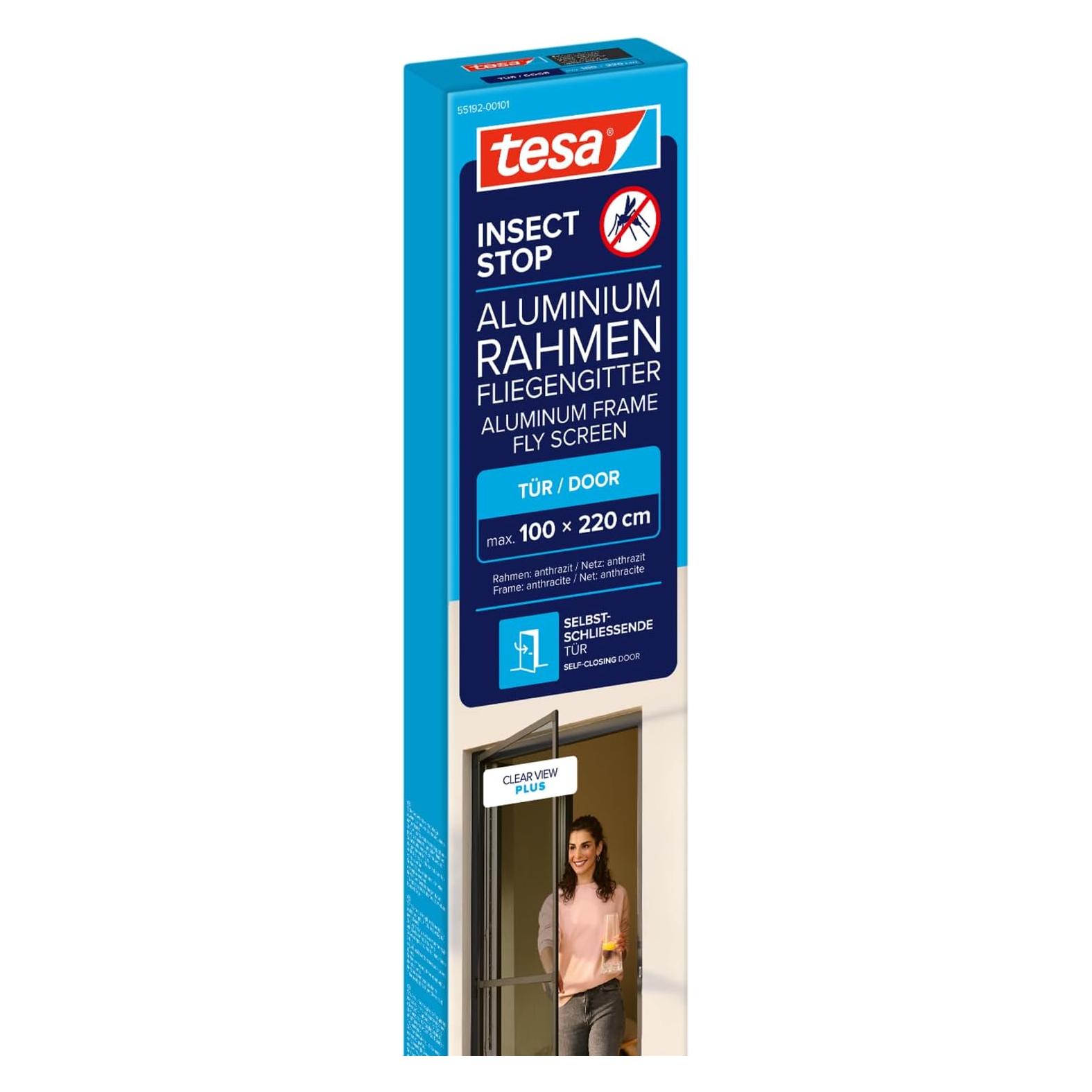 tesa Fliegengitter-Tür INSECT STOP anthrazit 1,0 x 2,2 m (100 x 220 cm) (55415-01)