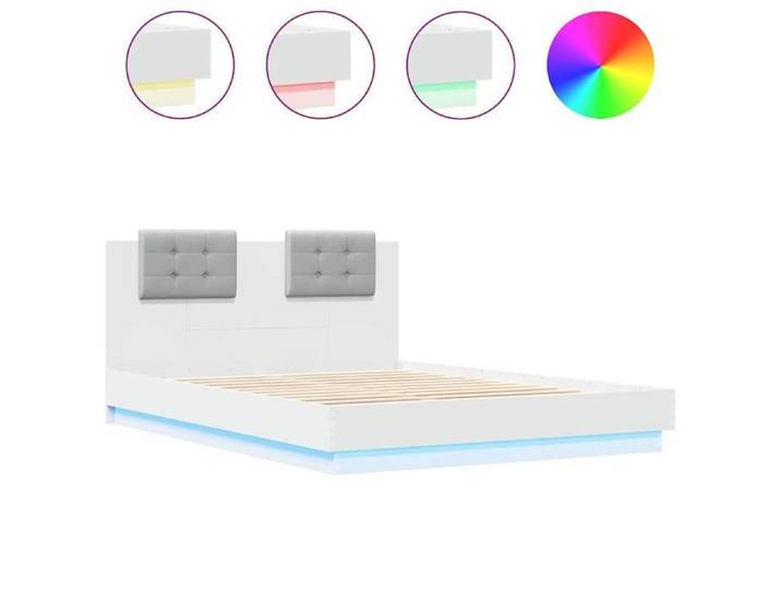 Luxe&Mode Structure de lit avec LED sans matelas blanc 120x200 cm 2 ans garantie LV7435