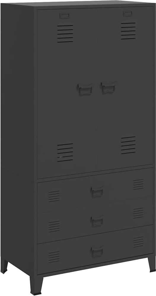 vidaXL Garde-robe industrielle Noir 90x50x180 cm Métal