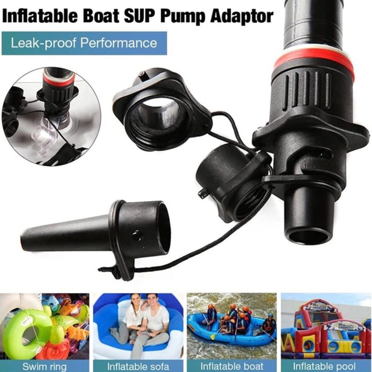 INF PVC-Ventiladapter-Set für SUP, Kajaks und Schlauchboote – Standardanschluss für einfache Inflation