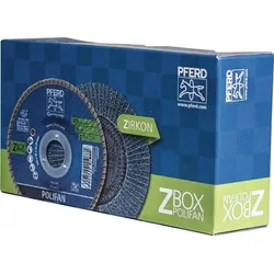 PFERD Fächerscheibe POLIFAN Z Ø 125 mm Körnung Z-60 konisch INOX Zirkonkorund - 69300935
