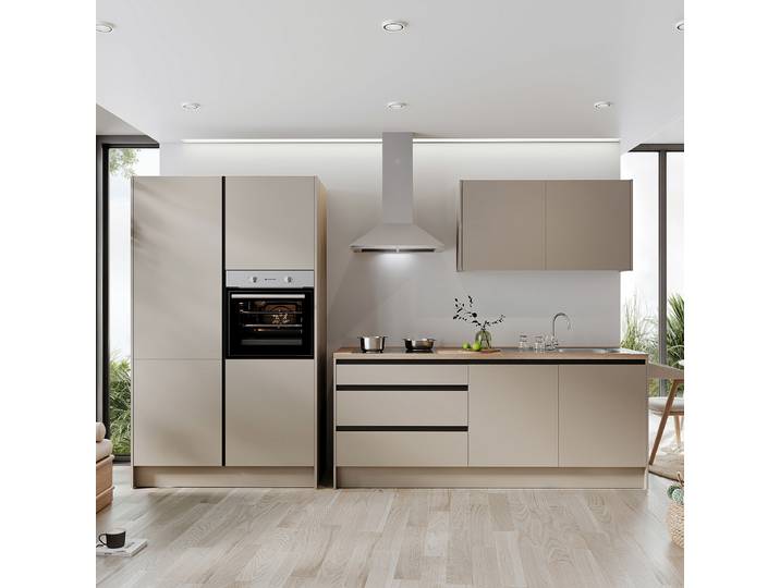 Küchenzeile Sedlec Kombi A 335 x 210 x 60cm Beige/Kaschmir ohne Elektrogeräte