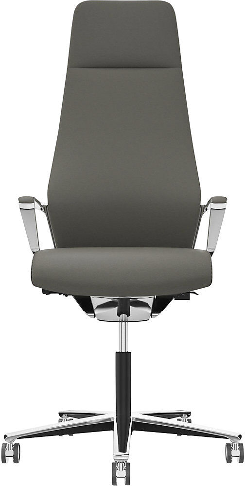 Bürostuhl Signo 0185 ZÜCO Premium F Leder, Polster-Rückenlehne, steingrau Züco