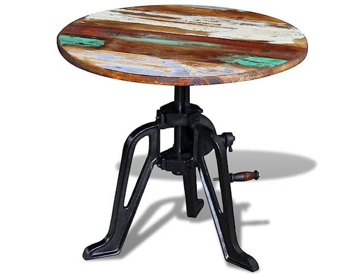vidaXL Beistelltisch Altholz Gusseisen 60x(42-63) cm