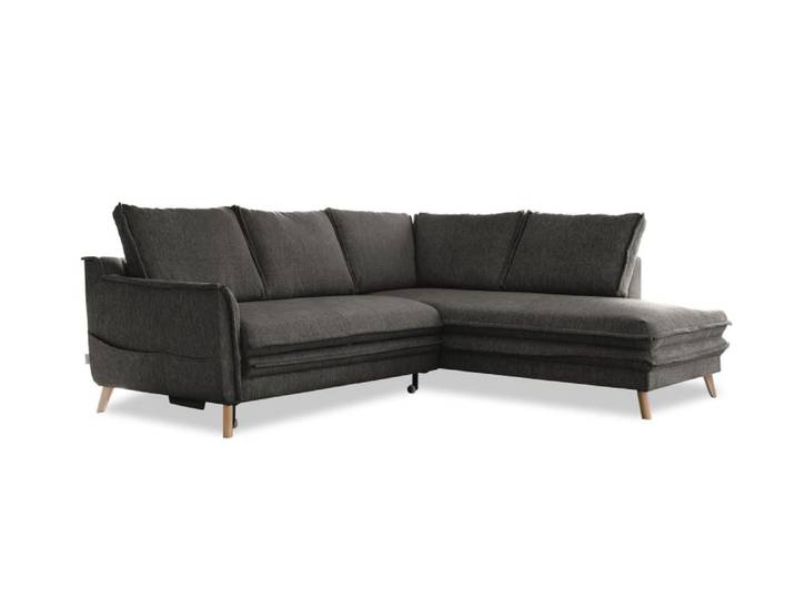 Canapé d'angle 6pl limited convertible, angle droit, gris foncé