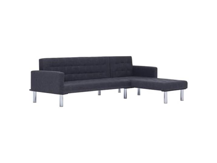 vidaXL Schlafsofa in L-Form Dunkelgrau Polyester