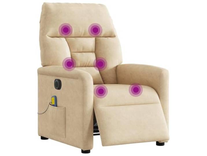 vidaXL Massagesessel Elektrisch Creme Mikrofasergewebe