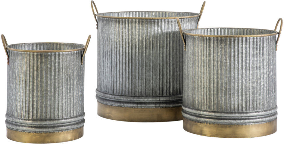 Gallery Direct Iron Indoor Pot Planter 51cm H X 48cm W X 48cm D