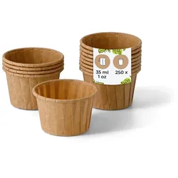 BIOZOYG Papier-Becher – Dipbecher und Saucenbecher aus fettdichtem Papier – biologisch abbaubar, für Gastronomie, Imbiss und Catering