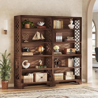YUZHOU 71-Inch Tall Bookcase, 6-Tier Mid-Century Storage Shelf