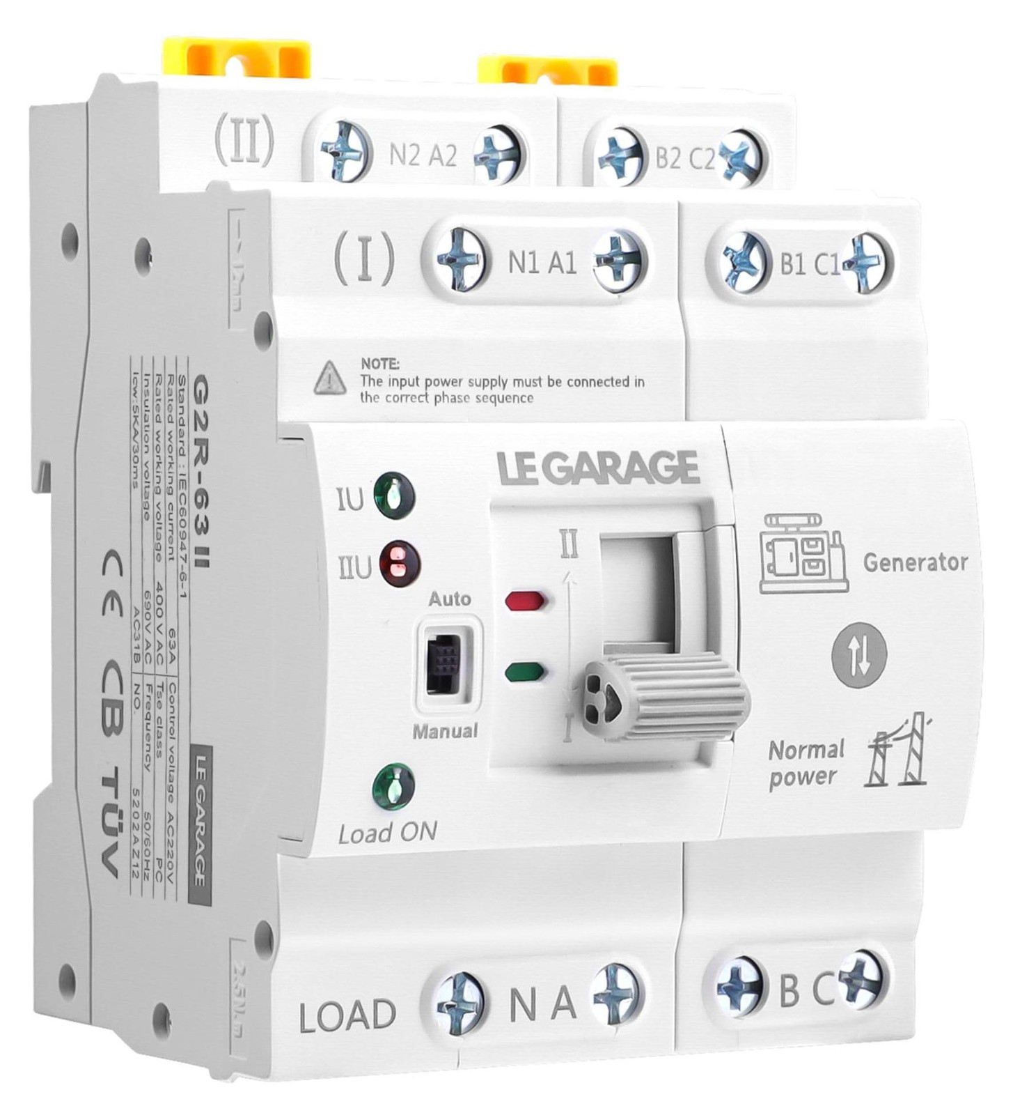 Dripio ATS 4P 63A automatische omsteller, 220V, voor montage op DIN-rail
