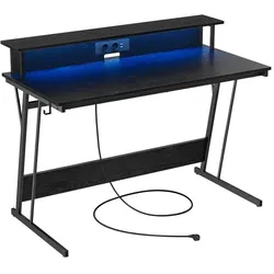 VASAGLE Gaming Schreibtisch 120,0 cm C-Fuß schwarz, 120x76x60 cm