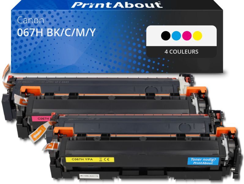 PrintAbout Toner compatible Canon 067H BK/C/M/Y - 4 couleurs - Grande capacité - Multipack 4 couleurs