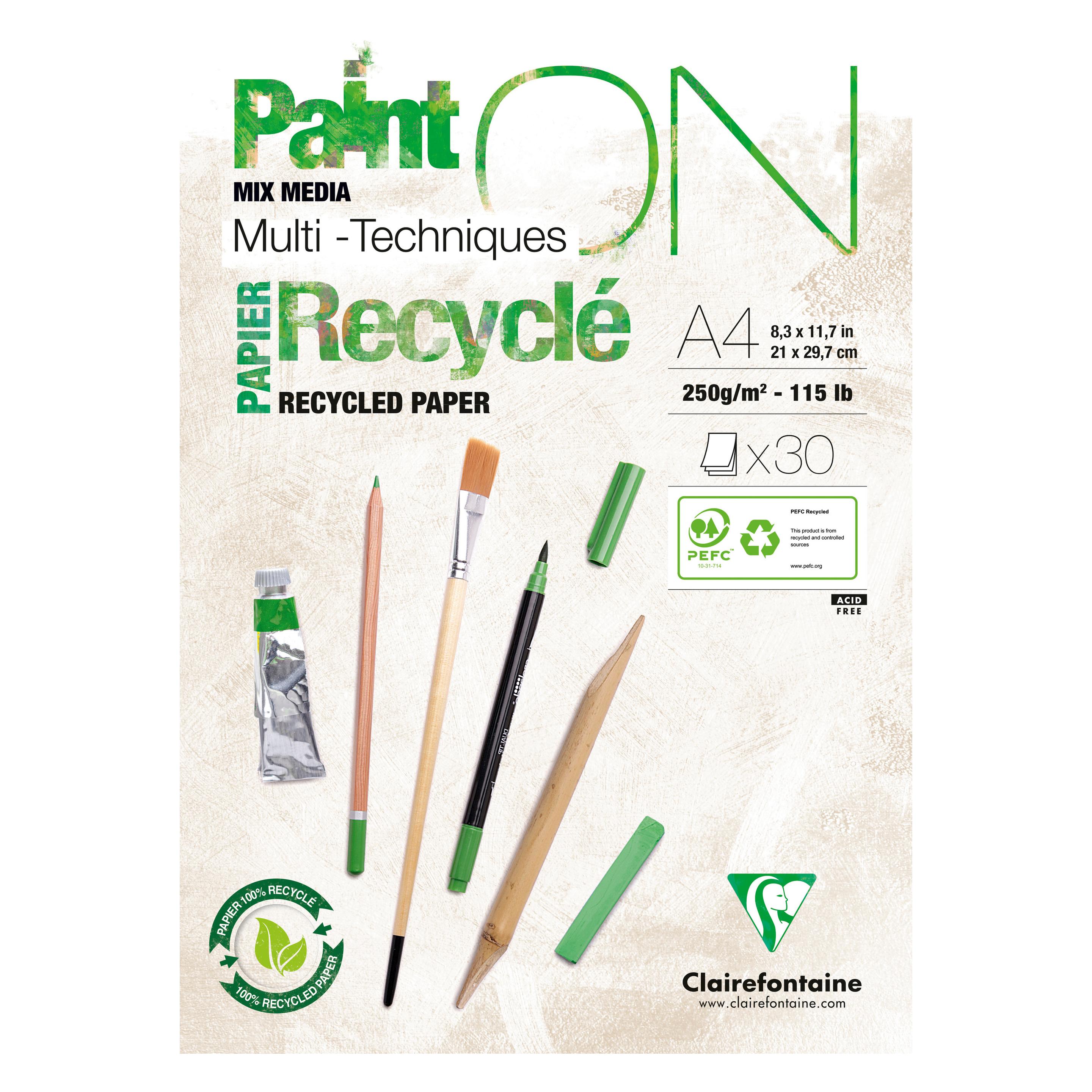 Clairefontaine Paint ON Recycled A4 (250 g/m², 30x) (975741C)