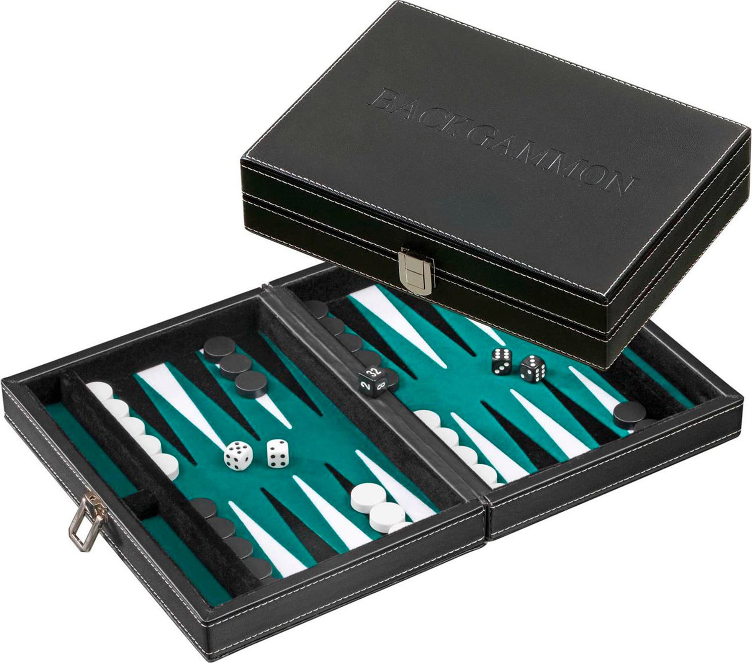 Philos Backgammon-cassette Tinos klein magnetisch groen