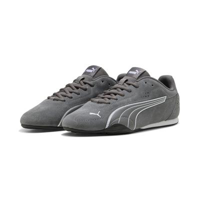 Sneaker PUMA "CATCH SD", Damen, Gr. 42,5, Textil, grau (cool schwarz gray, puma weiß), Leder, unifarben, Schuhe Sneaker, für sportliche und lässige Looks, mit Leder-Obermaterial
