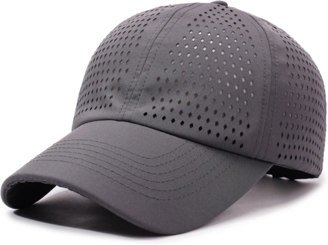 INF Atmungsaktive Polyester-Mesh-Baseballkappe – Verstellbare Passform für Sommer, Outdoor-Radfahren und Sonnenschutz Dunkelgrau