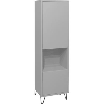Vitrine MÄUSBACHER "Bonnie", grau (kreidegrau matt lack), B:41cm H:145cm T:32cm, Schränke, Vitrine, Vitrine mit Drahtgestell
